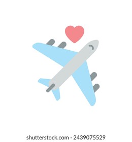 Flat color Honeymoon vector icon