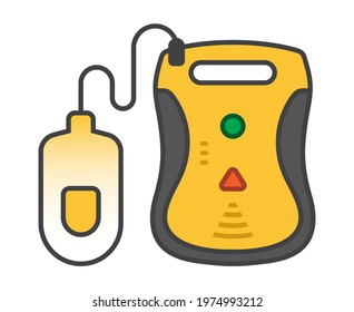 flat color icon the automated external defibrillator devices for apps or websites