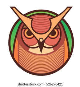 Flat color icon of owl