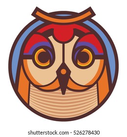 Flat color icon of owl
