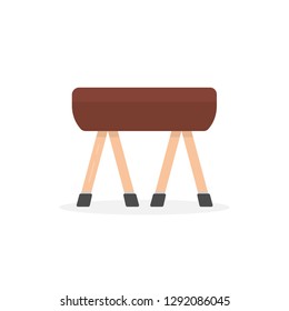 flat color icon of pommel horse. cartoon trend modern logo graphic simple design isolated on white background. concept of gymnastics on goat like gym equipment