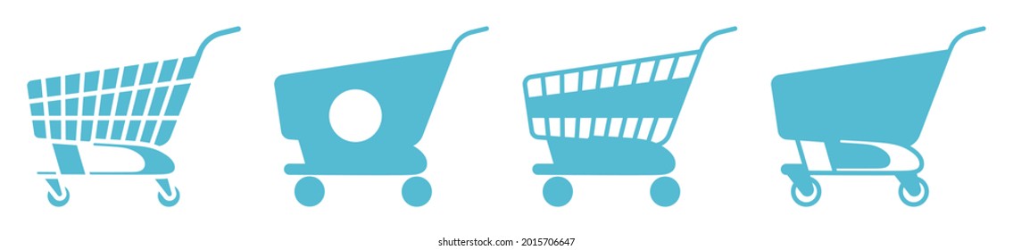 flat color icon the shopping cart or shopping trolley for apps or website
