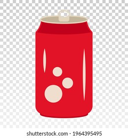 Flat color icon the soda can or soft drink cold can on a transparent background