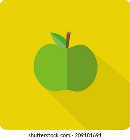 Flache Farbsymbole Apfel. UI-Design.