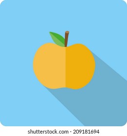 Flat color icons apple. UI design.