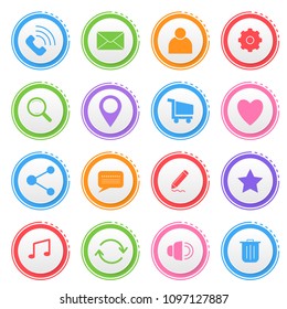 Flat color icons for website and mobile, Multimedia Collection.