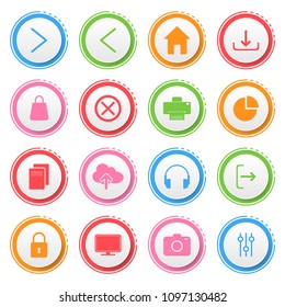Flat color icons for website and mobile, Multimedia Collection.
