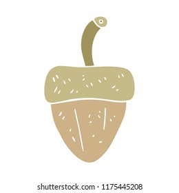 flat color illustration of acorn