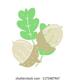 ilustração de bolotas a cores planas