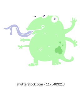 flat color illustration of alien