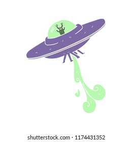 flat color illustration of alien spaceship