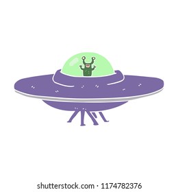 flat color illustration of alien spaceship