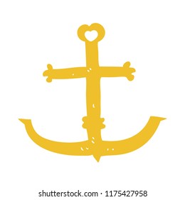 flat color illustration of anchor