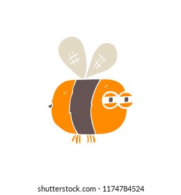 flat color illustration of angry bee