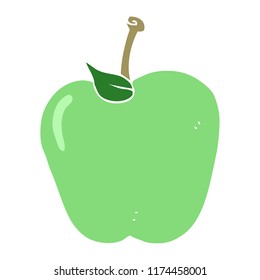 flat color illustration of apple
