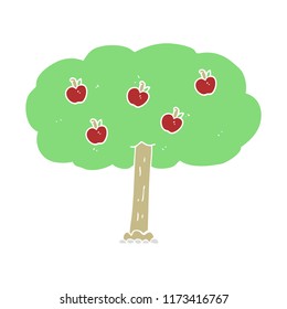 ilustración de color plano del árbol de manzana