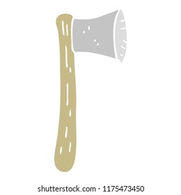 flat color illustration of axe