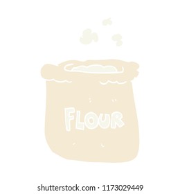 flat color illustration of bag of flour