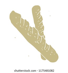 flat color illustration of baguette