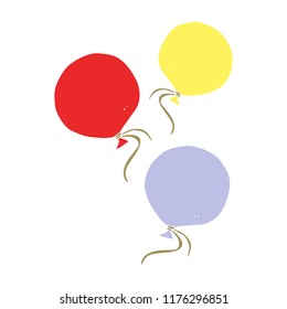 flache Farbgrafik von Ballons
