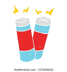 flat color illustration of batteries