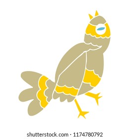 flat color illustration of bird