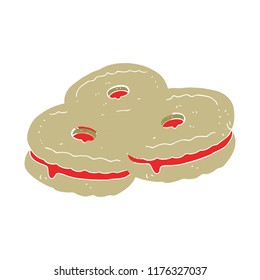 flat color illustration of biscuits