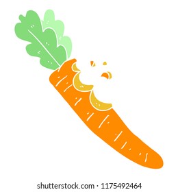 flat color illustration of bitten carrot