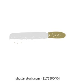 flat color illustration of bread knife