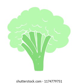 flat color illustration of broccoli