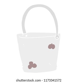 flat color illustration of bucket