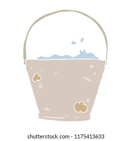 flat color illustration of bucket