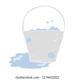 flat color illustration of bucket of water