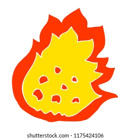 flat color illustration of burning fire