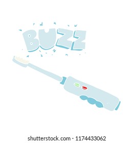 ilustración de color plano del cepillo de dientes eléctrico zumbante
