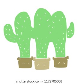 flat color illustration of cactus