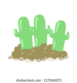 flat color illustration of cactus