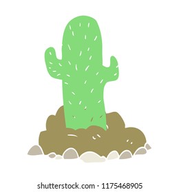 flat color illustration of cactus