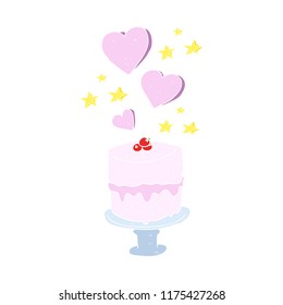 flat color illustration of cake