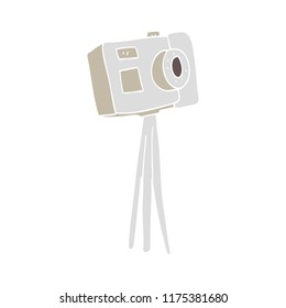 flat color illustration of camera on tripod