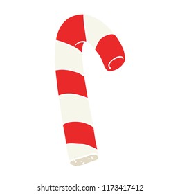 flat color illustration of candy cane