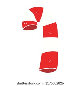 flat color illustration of candy cane