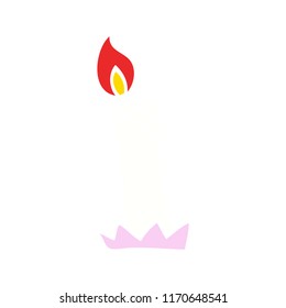 flat color illustration cartoon birthday candle