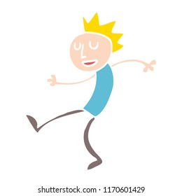 flat color illustration cartoon dancing man