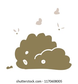 flat color illustration cartoon dog poo