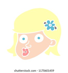 ilustración de color plano de la cara de una niña 