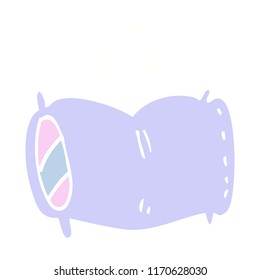 flat color illustration cartoon fluffy pillow