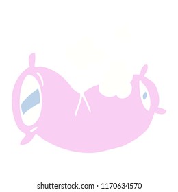 flat color illustration cartoon fluffy pillow