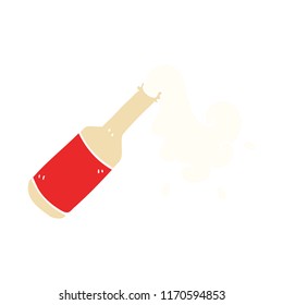 flat color illustration cartoon foaming bottle