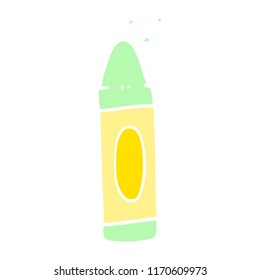 flat color illustration cartoon green crayon